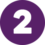 The number two in a purple circle.